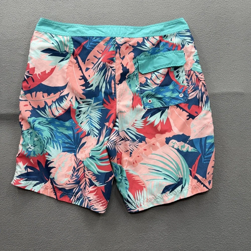 American Eagle Swim Shorts Mens Large Multicolor Tropical Lion‎ Trunks Beach